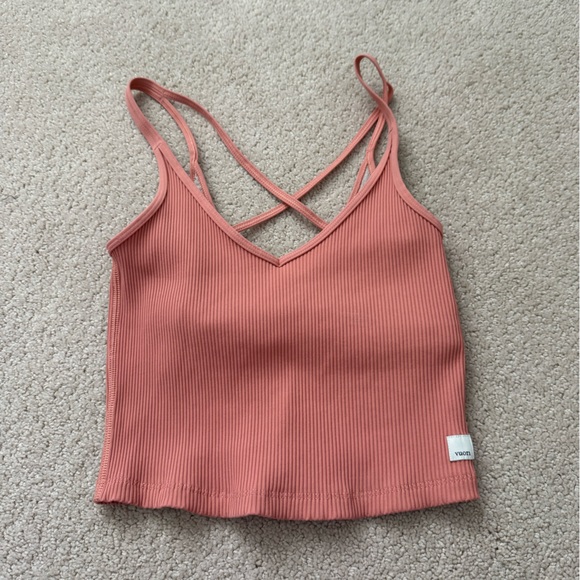 Vuori Tops - Vuori ribbed orange tank